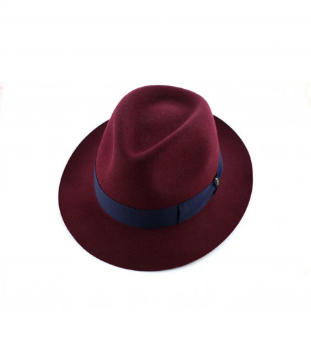 burgundy borsalino hat